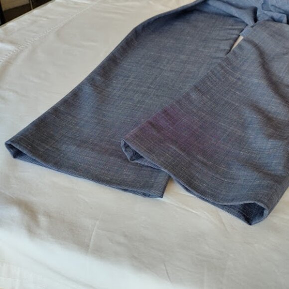 ANTONIO MELANI Straight Leg Textured Blue Cropped Dress Pants Non-Stretch 0 - Picture 10 of 10